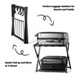 Pemberly Row Folding Luggage Rack w/ Shoe Storage Holder in Black (Set of 2)
