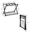 Pemberly Row Folding Luggage Rack w/ Shoe Storage Holder in Black (Set of 2)