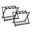 Pemberly Row Folding Luggage Rack w/ Shoe Storage Holder in Black (Set of 2)
