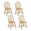 Pemberly Row Contemporary Wood Windsor Chairs in Natural (Set of 4)