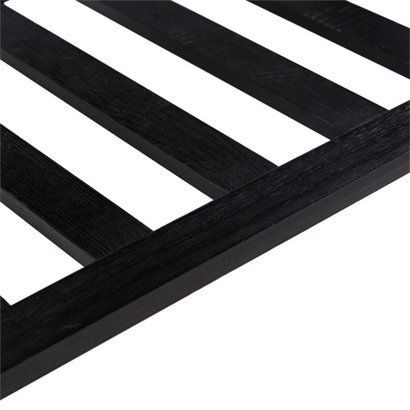 Pemberly Row Folding Luggage Rack w/ Shoe Storage Holder in Black (Set of 3)