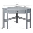 Pemberly Row Contemporary Pine and MDF Corner Computer Desk in Gray