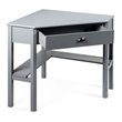 Pemberly Row Contemporary Pine and MDF Corner Computer Desk in Gray