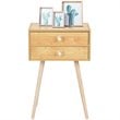Pemberly Row MDF and Wood Nightstands with 2 Drawers in Natural (Set of 2)