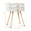 Pemberly Row MDF and Wood Nightstands with 2 Drawers in White (Set of 2)