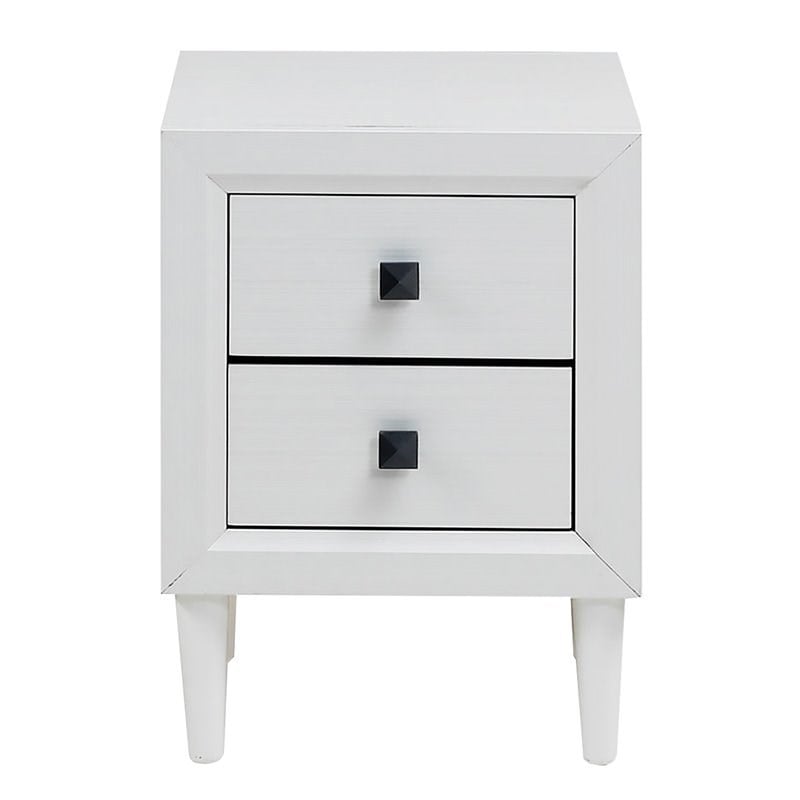 Pemberly Row Contemporary Engineered Wood Nightstands in White (Set of 2)