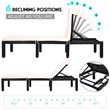 Pemberly Row 2 Pcs Rattan Patio Garden Lounge Chaise Chair with Cushion in White