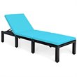 Pemberly Row 2 Pcs Adjustable Rattan Patio Lounge Height Adjustable in Turquoise