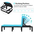 Pemberly Row 2 Pcs Adjustable Rattan Patio Lounge Height Adjustable in Turquoise