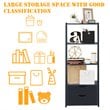 Pemberly Row 4-Tier Contemporary MDF Ladder Shelves in Black (Set of 2)