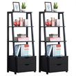 Pemberly Row 4-Tier Contemporary MDF Ladder Shelves in Black (Set of 2)