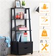 Pemberly Row 4-Tier Contemporary MDF Ladder Shelves in Black (Set of 2)