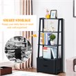 Pemberly Row 4-Tier Contemporary MDF Ladder Shelves in Black (Set of 2)