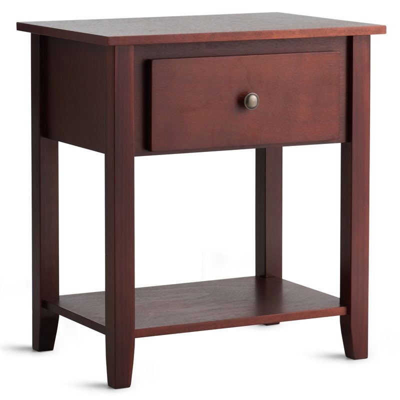 Pemberly Row Contemporary MDF and Pine Wood Nightstands in Brown (Set of 2)