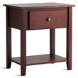 Pemberly Row Contemporary MDF and Pine Wood Nightstands in Brown (Set of 2)