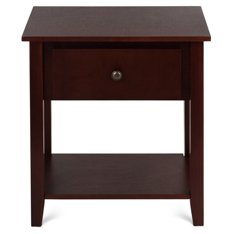 Pemberly Row Contemporary MDF and Pine Wood Nightstands in Brown (Set of 2)