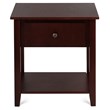 Pemberly Row Contemporary MDF and Pine Wood Nightstands in Brown (Set of 2)