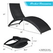 Pemberly Row 2 Pieces Rattan Folding Patio Lounge Chaise Chair in Turquoise