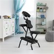 Pemberly Row Travel Massage Tattoo Spa Chair w/ Carrying Bag in Black