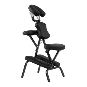 Pemberly Row Travel Massage Tattoo Spa Chair w/ Carrying Bag in Black