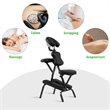 Pemberly Row Travel Massage Tattoo Spa Chair w/ Carrying Bag in Black