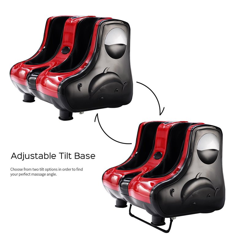 Pemberly Row Contemporary Plastic Shiatsu Foot Calf Leg Massager in Red