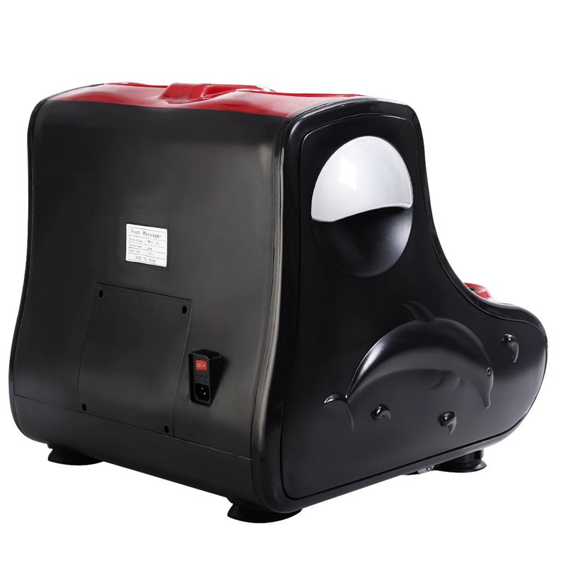 Pemberly Row Contemporary Plastic Shiatsu Foot Calf Leg Massager in Red Finish