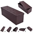 Pemberly Row 45'' Contemporary Leather Storage Seat Footstools in Brown