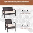 Pemberly Row 8 Pieces Patio Conversation Furniture Set with Cushion in Black