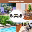 Pemberly Row 4 Pieces Patio Conversation Furniture Set with Cushion in Black