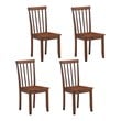 Pemberly Row Contemporary Rubber Wood Dining Chairs in Walnut (Set of 4)