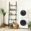 Pemberly Row 5-Tier Contemporary MDF Ladder Shelves in Black Finish