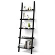 Pemberly Row 5-Tier Contemporary MDF Ladder Shelves in Black Finish