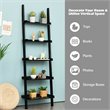 Pemberly Row 5-Tier Contemporary MDF Ladder Shelves in Black Finish