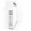 Pemberly Row MDF Floor Cabinet with 4 Rolling Casters in White Finish