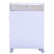 Pemberly Row Contemporary MDF Floor Cabinet with 4 Rolling Casters in White