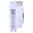 Pemberly Row Contemporary MDF Floor Cabinet with 4 Rolling Casters in White