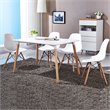 Pemberly Row Contemporary ABS and Wood Dining Side Chairs in White (Set of 4)
