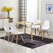 Pemberly Row Contemporary ABS and Wood Dining Side Chairs in White (Set of 4)