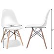 Pemberly Row Contemporary ABS and Wood Dining Side Chairs in White (Set of 4)