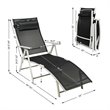 Pemberly Row 2 Pieces Outdoor Folding Chaise Lounge Chair with Cushion in Black
