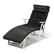 Pemberly Row 2 Pieces Outdoor Folding Chaise Lounge Chair with Cushion in Black