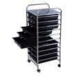 Pemberly Row Metal Scrapbook Paper Rolling Storage Cart with 10 Drawer in Black