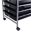 Pemberly Row Metal Scrapbook Paper Rolling Storage Cart with 10 Drawer in Black