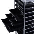 Pemberly Row Metal Scrapbook Paper Rolling Storage Cart with 10 Drawer in Black
