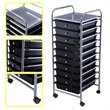Pemberly Row Metal Scrapbook Paper Rolling Storage Cart with 10 Drawer in Black