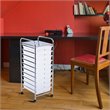 Pemberly Row Metal Scrapbook Paper Rolling Storage Cart with 10 Drawer in Clear
