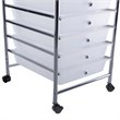 Pemberly Row Metal Scrapbook Paper Rolling Storage Cart with 10 Drawer in Clear