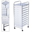 Pemberly Row Metal Scrapbook Paper Rolling Storage Cart with 10 Drawer in Clear