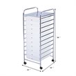 Pemberly Row Metal Scrapbook Paper Rolling Storage Cart with 10 Drawer in Clear